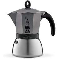 Bialetti 4823 Moka Induction Espressokocher, Aluminium, 6 Cups, Grau