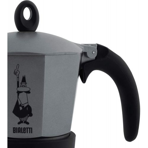  Bialetti 4823 Moka Induction Espressokocher, Aluminium, 6 Cups, Grau