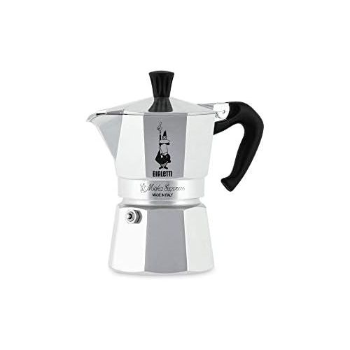  Bialetti 06800 Moka Herdplatte Kaffeemaschine Mokka-Express 1-Cup aluminiumfarben