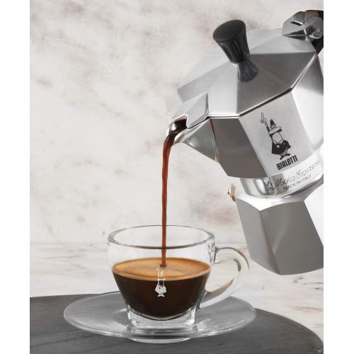  Bialetti 06800 Moka Herdplatte Kaffeemaschine Mokka-Express 1-Cup aluminiumfarben