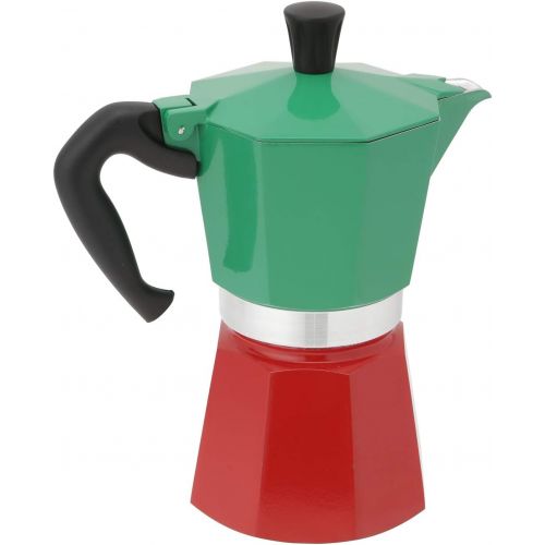  Bialetti 8006363018944 Espressokocher, Aluminium, Gruen, Rot, Weiss