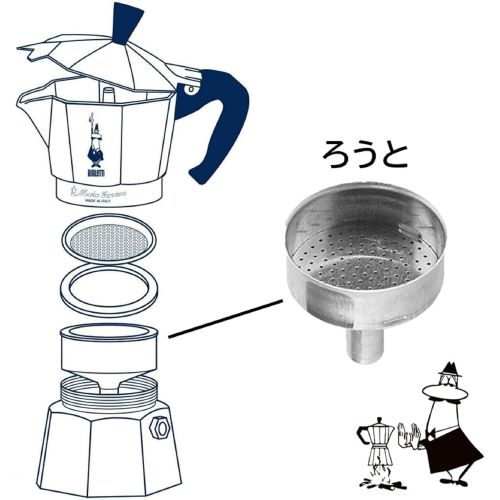  Bialetti 0800503 Blisterverpackung Trichter STD 6 Tassen Edelstahl 12 x 8 x 19 cm, rostfrei, 8 cm