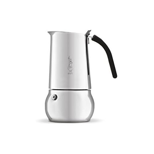  Bialetti Kitty 4 Tassen schwarz Espressokocher Edelstahl