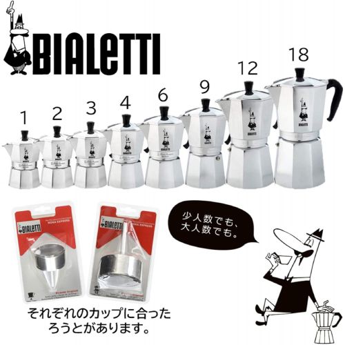  Bialetti Set Ersatz 1 Trichter fuer Moka, 1 Tasse, Aluminium