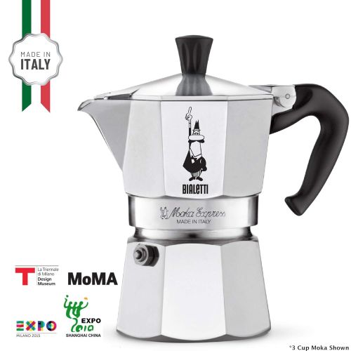  Bialetti 06857 Express Moka Pot, 1-Cup, Aluminum Silver