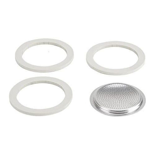  Bialetti Replacement Gasket and Filter For 3 Cup Stovetop Espresso Coffee Makers