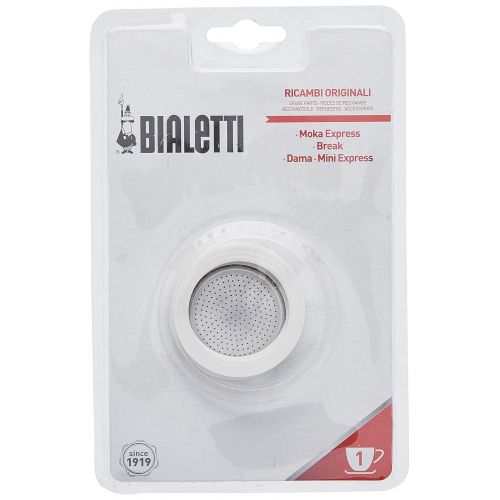  Bialetti Replacement Gaskets and Filter for 1 Cup Moka / Break / Dama / Mini Express Espresso Makers (1-CUP Size)