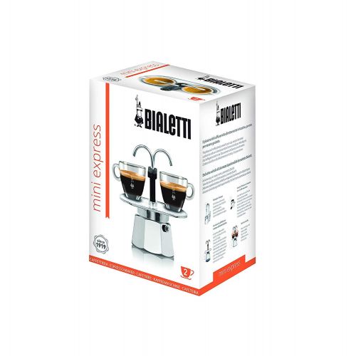  Bialetti 06973 Mini Express Stovetop espresso percolator, 2-Cup, Aluminum