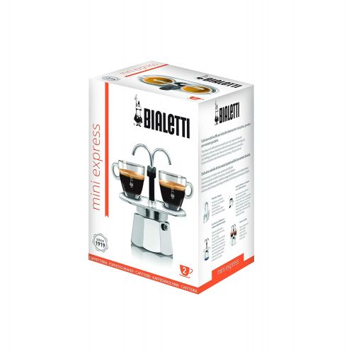  Bialetti 06973 Mini Express Stovetop espresso percolator, 2-Cup, Aluminum