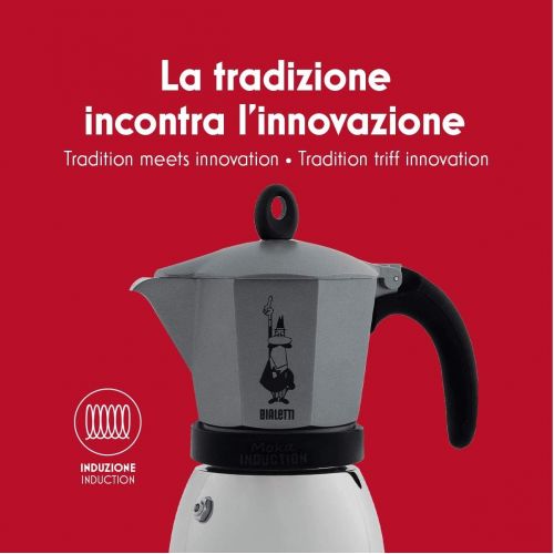  Bialetti Moka Induction Espressokocher, Edelstahl, schwarz, 30 x 20 x 15 cm