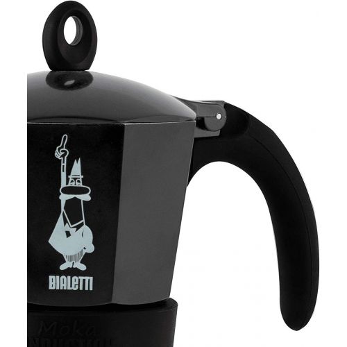  Bialetti Moka Induction Espressokocher, Edelstahl, schwarz, 30 x 20 x 15 cm