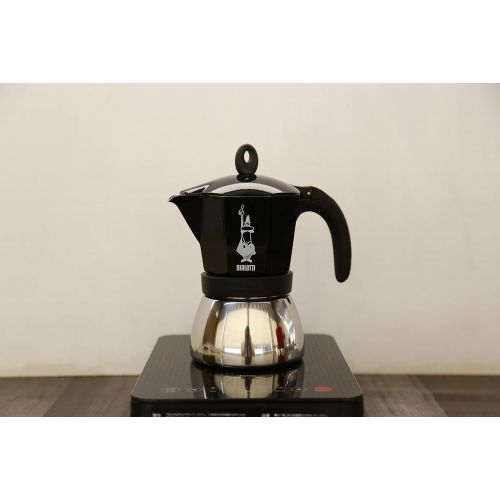  Bialetti Moka Induction Espressokocher, Edelstahl, schwarz, 30 x 20 x 15 cm