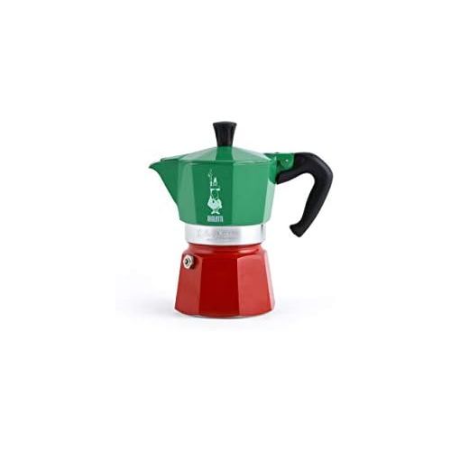  Bialetti 5322 Espressokocher Moka Express in Aluminium, Gruen/Rot, 30 x 20 x 15 cm