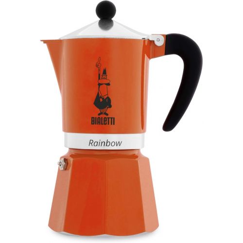  Bialetti 4993 EspressokocherRainbow fuer 6 Tassen in Aluminium, Orange, 30 x 20 x 15 cm