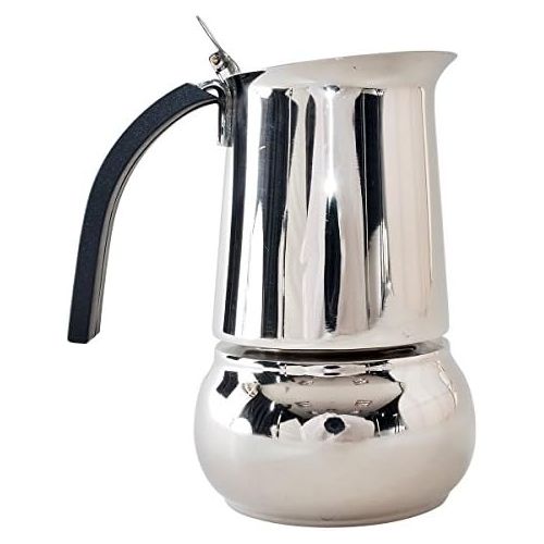  Bialetti Kitty 2 Tassen schwarz Espressokocher Edelstahl