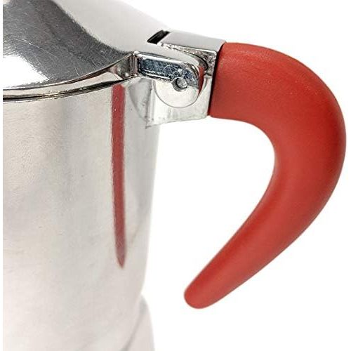  Bialetti, 06786, Moka Cafe 3 cup, Stove Top Espresso Maker, Red