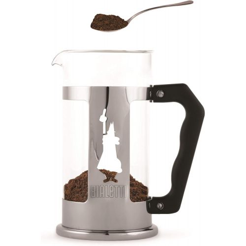  Bialetti 6860 Preziosa Stainless Steel 3-Cup French Press Coffee Maker, Silver