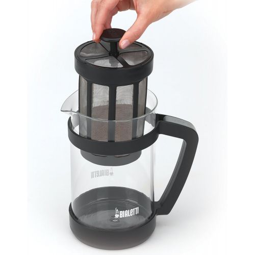  Bialetti Cold Brew Coffee Maker 06765 ? Glass Carafe & Stainless Steel Mesh Filter ? Compact, Portable Cold Brew Iced Coffee Maker & Tea Infuser ? Best For Coarse, Ground Coffee, 2