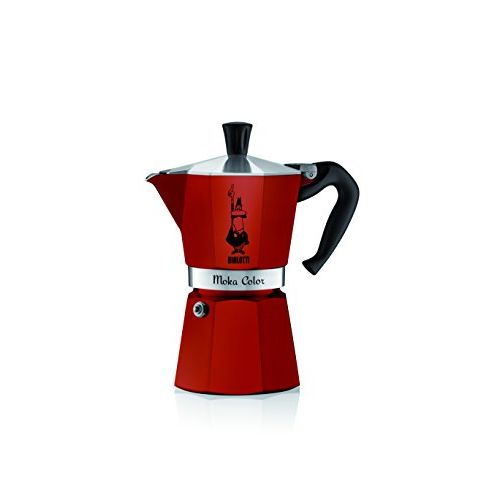  Bialetti Moka Color Espresso Coffee Maker (6 Cups, Bordeaux)