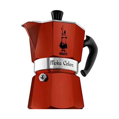  Bialetti Moka Color Espresso Coffee Maker (6 Cups, Bordeaux)