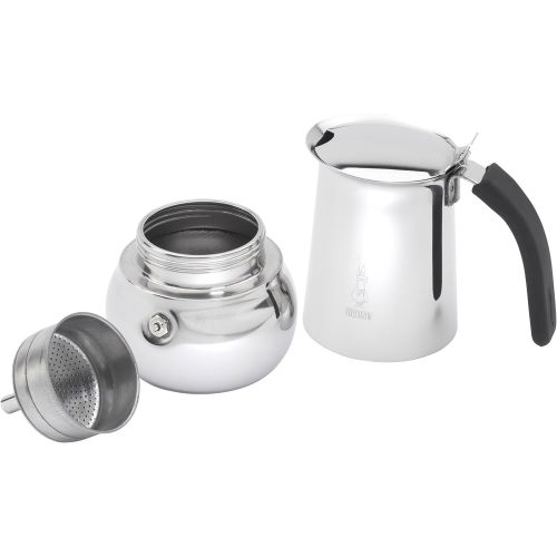  Bialetti Kitty Espresso Coffee Maker, Stainless Steel, 6 cup