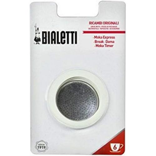  Bialetti Moka Express 6 Cup Replacement Filter and 3 Gaskets , White