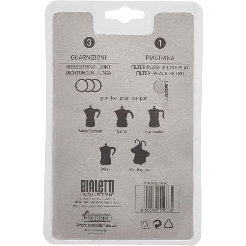  Bialetti Packing 3 gaskets and 1 filter for aluminum coffee pot 1 cup