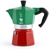 Bialetti - Moka Express Italia Collection: Iconic Stovetop Espresso Maker, Makes Real Italian Coffee, Moka Pot 6 Cups (9 Oz - 270 Ml), Aluminium, Colored in Red Green Silver