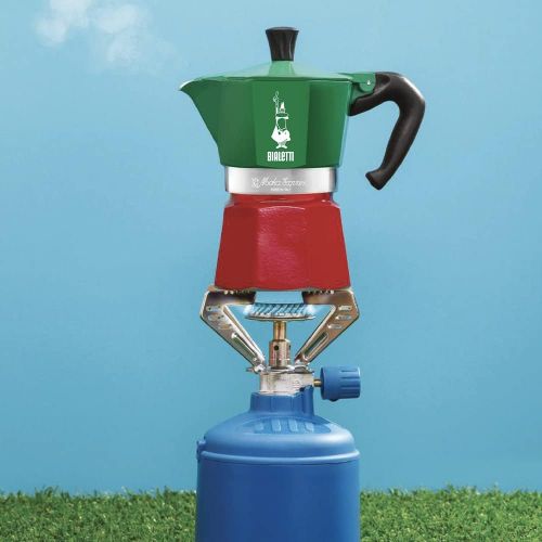  Bialetti - Moka Express Italia Collection: Iconic Stovetop Espresso Maker, Makes Real Italian Coffee, Moka Pot 6 Cups (9 Oz - 270 Ml), Aluminium, Colored in Red Green Silver