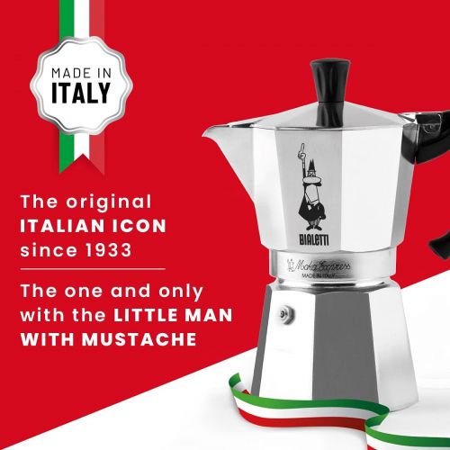  Bialetti Express Moka Pot, 6 -Cup, Aluminum Silver