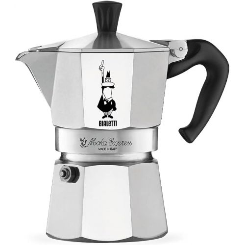  Bialetti - Moka Express: Iconic Stovetop Espresso Maker, Makes Real Italian Coffee, Moka Pot 3 Cups (4.3 Oz - 130 Ml), Aluminium, Silver