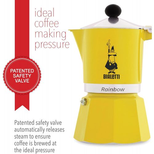  Bialetti 4982 Rainbow Espresso Maker, Yellow