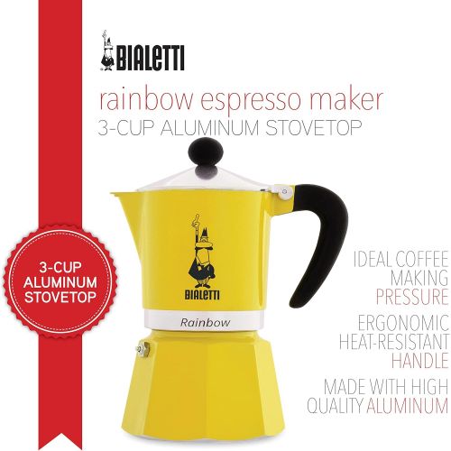  Bialetti 4982 Rainbow Espresso Maker, Yellow