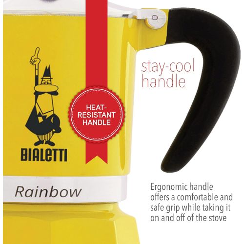  Bialetti 4982 Rainbow Espresso Maker, Yellow