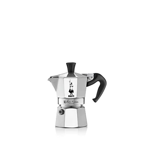  Bialetti - Moka Express: Iconic Stovetop Espresso Maker, Moka Pot 1 Cup (2 Oz - 60 Ml), Aluminium, Silver