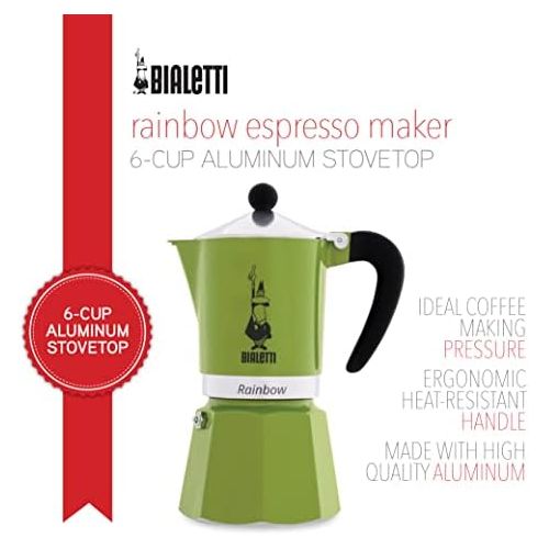  Bialetti 4973 Rainbow Espresso Maker, Green