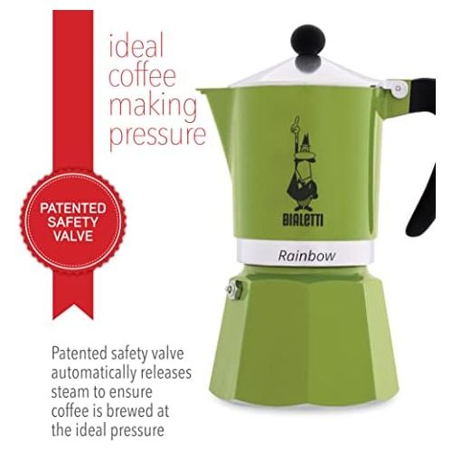  Bialetti 4973 Rainbow Espresso Maker, Green