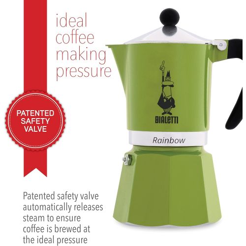  Bialetti 4973 Rainbow Espresso Maker, Green