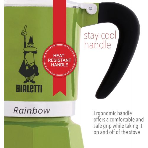  Bialetti 4973 Rainbow Espresso Maker, Green