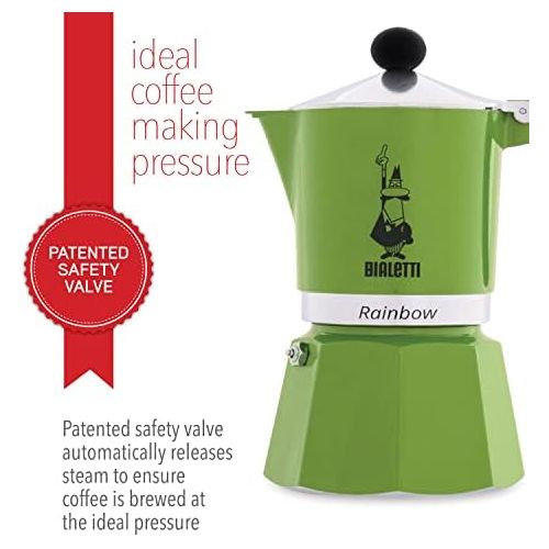  Bialetti 4972 Rainbow Espresso Maker, Green