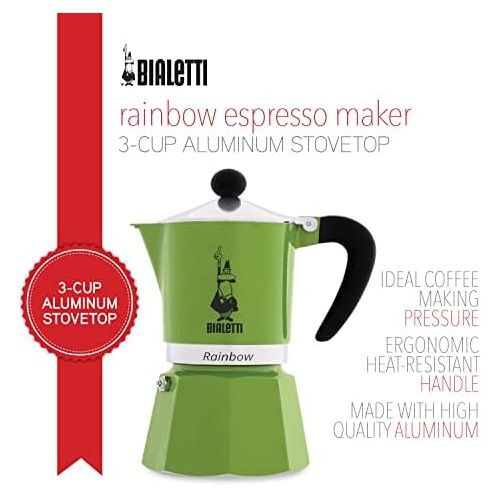  Bialetti 4972 Rainbow Espresso Maker, Green