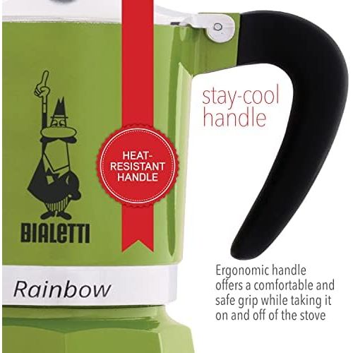  Bialetti 4972 Rainbow Espresso Maker, Green