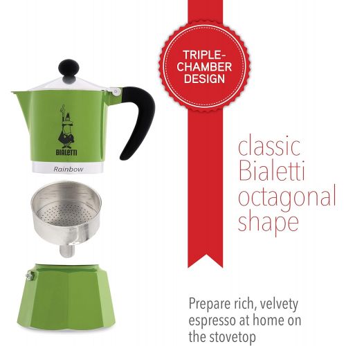  Bialetti 4972 Rainbow Espresso Maker, Green