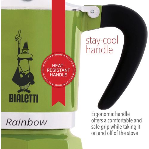  Bialetti 4972 Rainbow Espresso Maker, Green