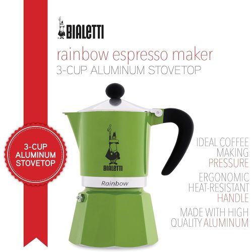  Bialetti 4972 Rainbow Espresso Maker, Green