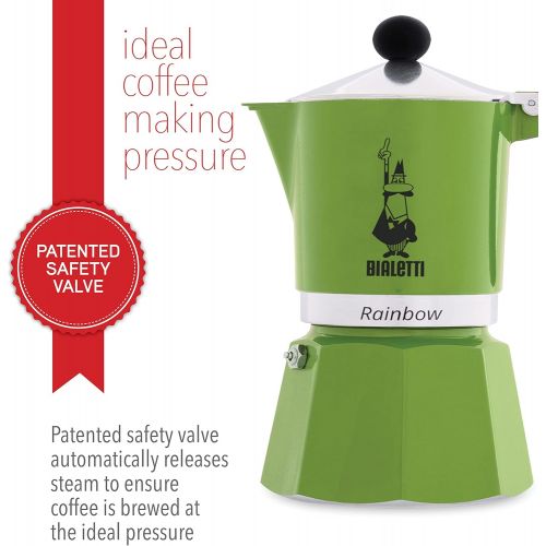  Bialetti 4972 Rainbow Espresso Maker, Green