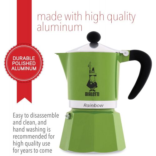  Bialetti 4972 Rainbow Espresso Maker, Green