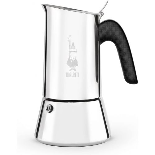  Bialetti Venus 6-Cup Stainless Steel Induction-Capable Stovetop Espresso Maker, Silver