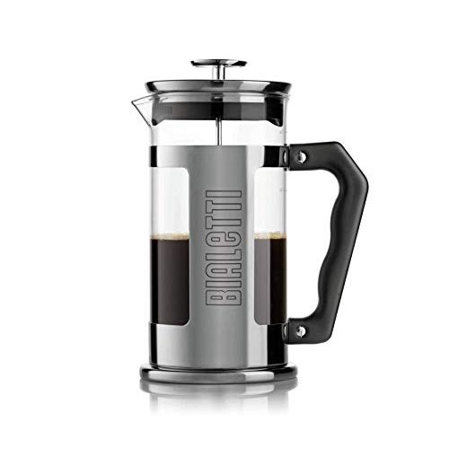  Bialetti 06700 3-Cup French Press Coffee Maker, Premium Stainless Steel, Silver