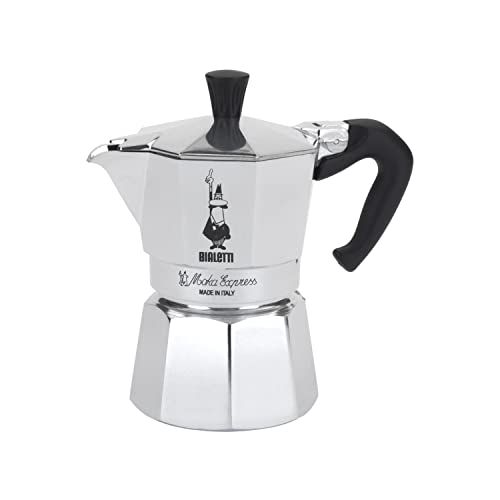  Bialetti Moka Express 1-Cup (2 Oz - 60 Ml) Aluminum Stovetop Espresso Maker, Silver